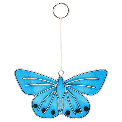 Jones Home & Gift Chalkhill Blue Butterfly Colourful Hanging Suncatcher Kitchen Window Garden Decorative Mobile
