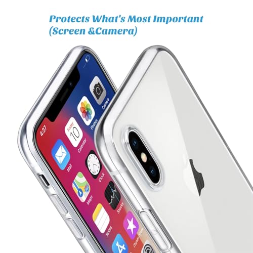 Image of REALCASE Back Cover Case Design for iPhone X /XS Clear Case | Soft Flexible Slim-Fit | Full Body 360 Protection Shock Proof TPU Back Cover (Transparent)