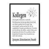 PURESIZE Kollegen Geschenk Abschied, Definition, Kleinigkeit, Büro Bild, Poster Din A3 (ohne Rahmen), Geburtstag, lustig, Danke, Motivationsposter, Teamposter, Mitarbeiter Geschenk, Vorgesetzte, Boss