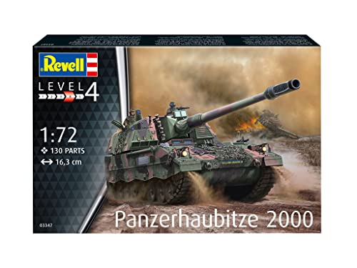 Revell 03347 Panzerhaubitze 2000 Tank 1:72 Scale Model Kit, Green - Image 2