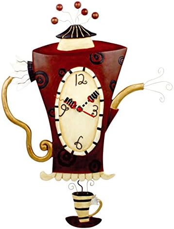 Allen Designs `Steamin` Tea` Teapot Pendulum Wall Clock
