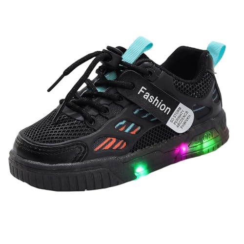IWIHMIV Kids Sneakers Boys Slip On Light Up Shoes Girls Tennis Lightweight Breathable Athletic Shoes