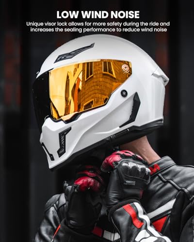 Image of ILM Motorcycle Helmets for Adult Men Women Full Face DOT ECE Powersports Dual Visor Street Racing Helmet with Pinlock Cascos para Motos Model MF509 (Whites, S)