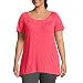 Just My Size Women's Plus-Size Slub Crochet Trim Tunic, Briny Pink, 2X