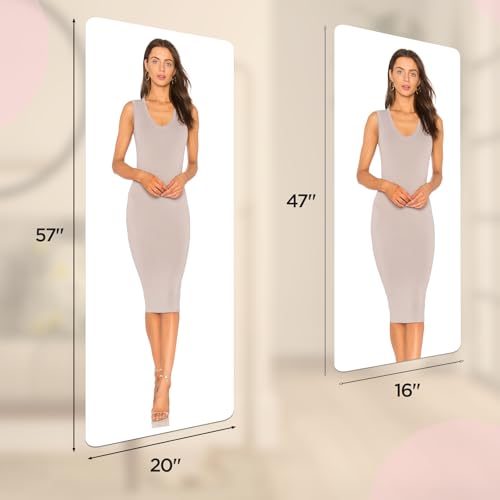 Image of iCAGY Acrylic Self Adhesive Mirror Sheet for Wall, Plastic Non Glass Sticky Kid Safety Mirror Tiles for Wall 20x57 inch 4 Pcs