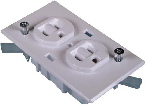 US Hardware E-162C Ush Receptáculo dúplex convencional Rv, 2-716" x 4-316", 2-716" x 4-316", blanco
