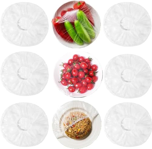 160 pcs Disposable Bowl Covers - Food Cover Stretch Edging, Stretchable Plastic Wrap, Elastic Storage Wraps for Storage Containers, Disposable Fresh Keeping Bag Plastic Cover for Bowl for Family