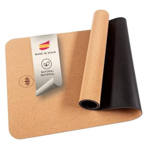 LOTUSCRAFTS® Yogamatte aus Kork und Naturkautschuk - ARISE CORK, rutschfest mit Sweat Proof Oberfläche, ideal für Hot Yoga, 100% nachhaltige Materialien, Yogamat