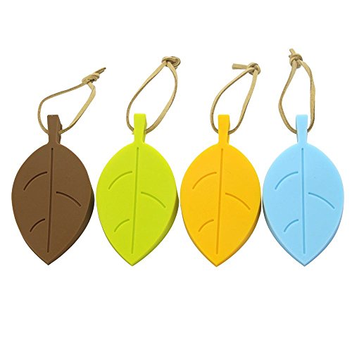 Silicona Protector de dedos de cu?a de tope para puerta, 4?Pack Premium Cute Colorful Cartoon Leaf estilo