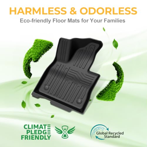 Image of Floor Mats for 2015-2023 Ford Mustang Accessories | Trimmable Subwoofer Design, Not for Mach-E, Full-Coverage Mats Set with Cargo Liner, 3D Custom Fit, Odorless TPE