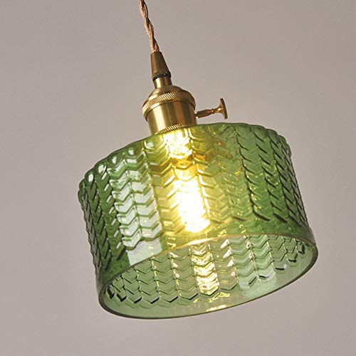 Lustre vert en verre éclairage anti éblouissement