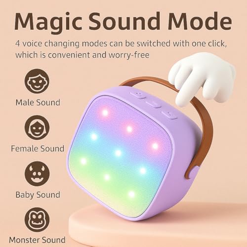 Image of SingStar Karaoke Speaker and Wireless Mic for Kids Toddlers Bluetooth Portable for Girls Boys Perfect Birthday Gifts Ages 4, 5, 6, 7, 8, 9, 10+ Years Purple