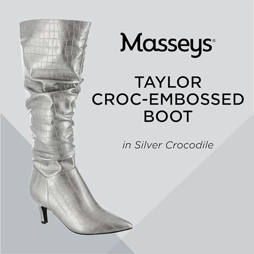 Masseys Women's Taylor Crocodile-Embossed Slouchy Boot2