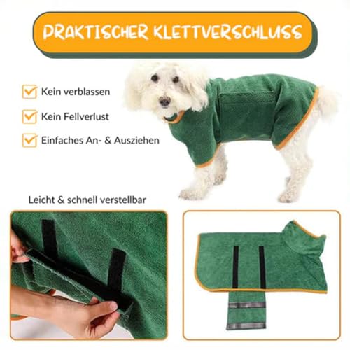 MEIION DogCuddlie Hundebademantel Super Saugfähig, Schützt vor Kälte, Ideal für Alle Hunderassen, Komfortabel und Langlebig