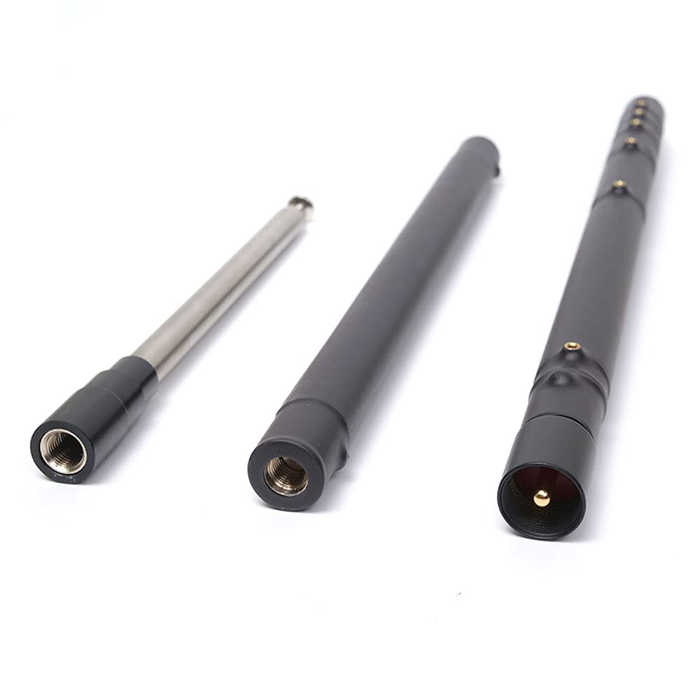 Antena telescópica portátil GRA‑1900T HF/VHF | 1,8-50 MHz (160-6 m) con conector PL‑259/UHF | 120 W, ligera, baja SWR DX antena móvil