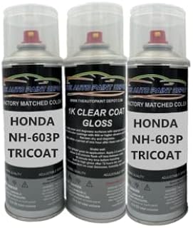 Auto Paint Depot Touch Up Paint for Honda Accord,Crosstour,CRV,Odyssey,Passport,Pilot,Prelude,Ridgeline-White Diamond Pearl Tricoat NH-603P (All Years, All Models) Aerosol Spray with Clear Coat