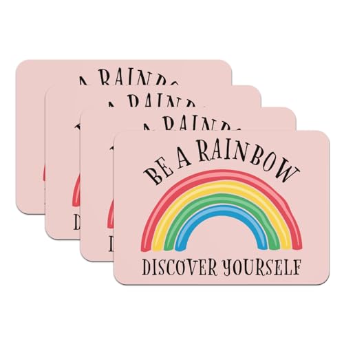 Sets de table rose grand format caoutchouc antidérapant lavable Pride LGBT - 2