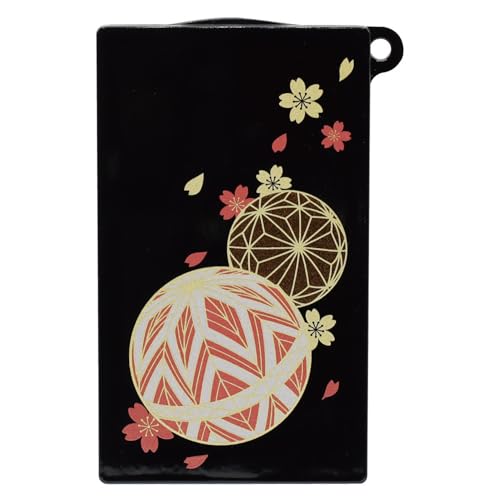 Taiwa Card Case, Pass Case, Transportation System, IC Card, Commuter Pad, Electronic Money, Temari Cherry Blossoms, For 1 Card, Made in Japan, Aizu Lacquer, Japanese Pattern, Japanese Style, Includes