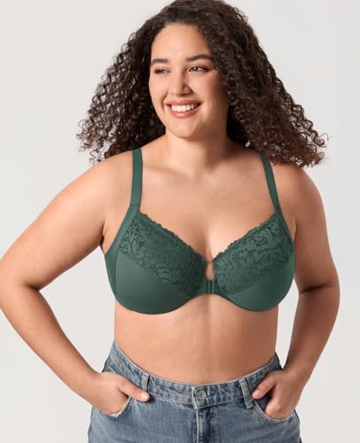 Image of DELIMIRA Women's Front Closure Posture Lace Bras
