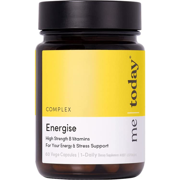 me today Energise Supplement Super B Vitamin B Complex for Men & Women - B6, B12 with Vitamin C, Zinc, Ashwagandha and Siberian Ginseng - Energy and Immune Support - Vegan, 60 Servings
