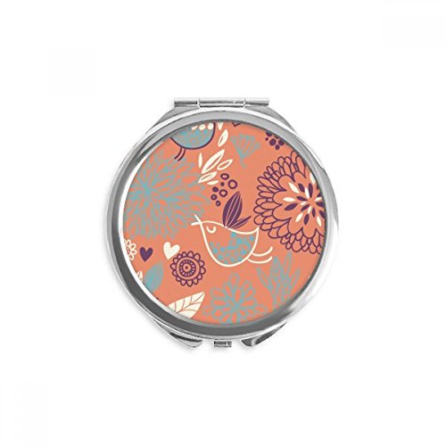 Miroir portable à la main fleur d'oranger petit miroir rond de maquillage de voyage pliable