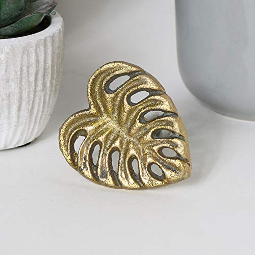 Melody Maison Gold Monstera Leaf Drawer Knob - 5.2cm x 6cm