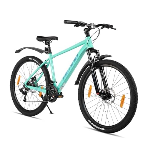 HILAND Bicicleta de Montaña 26 Pulgadas, para Hombre y Mujer, 21 Velocidades, MTB con Cuadro de Aluminio y Frenos de Disco Dobles, Verde