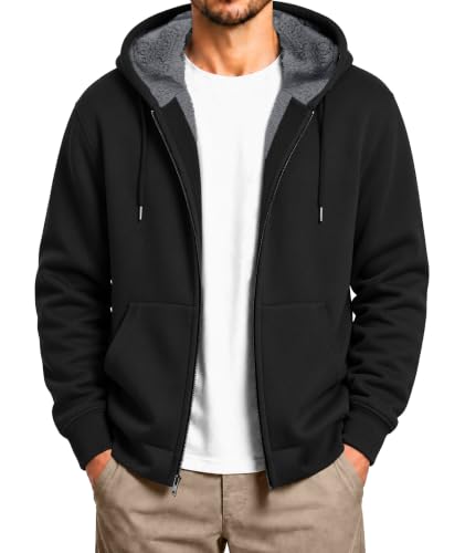 SCODI Hoodies for Men Zip Up Heavyweight Fleece Sweatshirt Thick Jacket L - image 1