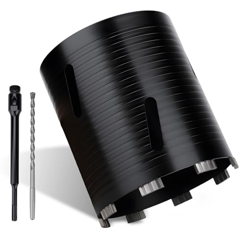MOXPIFY 162mm x 170mm Long Diamond Core Drill Bit Set with 240mm SDS Plus Shank. To Be Used In Concrete Masonry Brick Block Stone Granite.