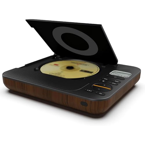 RKXKJ Reproductor De CD Portátil, Mini Reproductor De CD con Altavoces Integrados, Pantalla LED, Compatible con CD/WMA/MP3, Recargable, para Uso En Casa, Coche Y Exteriores.