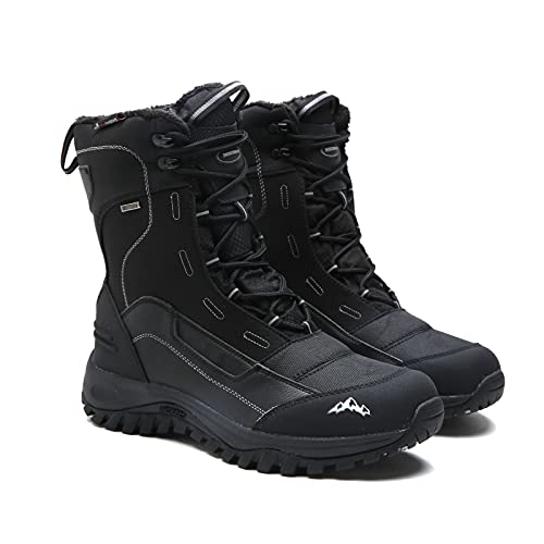 LOHJJMVE Men's Snow Boots Waterproof Insulated Winter Black Hiking Rubber Fur lined Warm Lightweight Outdoor Shoes,Non-Slip Rubber Outsole (Black, 12.5) LOHJJMVE Men's Snow Boots Waterproof Insulated Winter Black Hiking Rubber Fur lined Warm Lightweight Outdoor Shoes,Non-Slip Rubber Outsole (Black, 12.5)