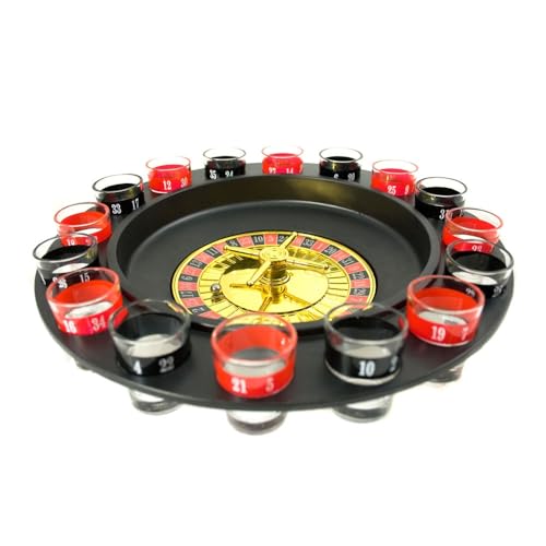 Jeu roulette boisson adulte avec verres shooters pour jeu de table festif