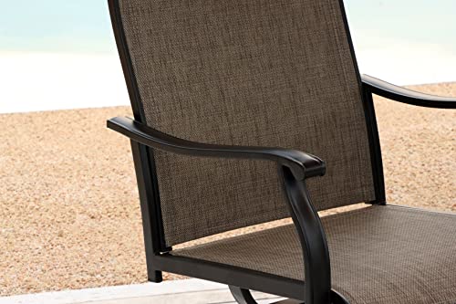 Vicllax Patio Dining Chairs Textilene Outdoor Swivel Outdoor Chairs Set With All-Weather Frame, Indoor/Outdoor Furniture For Garden Porch, Lawn Set Of 2, Black Frame #TOP5