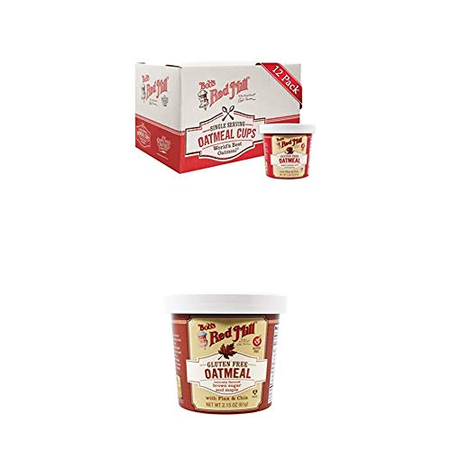 Bob's Red Mill Gluten Free Oatmeal Cup, Apple & Cinnamon, 2.36-Ounce With Gluten Free Oatmeal Cup, Brown Sugar & Maple, 2.15-Ounce (Pack Of 12) #TOP15