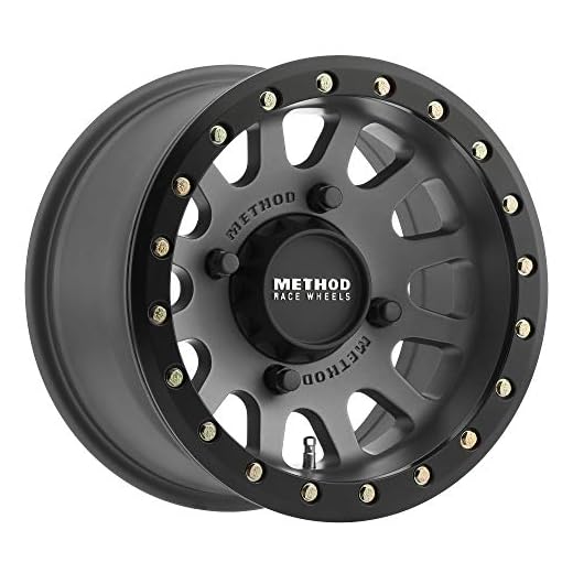 Method Race Wheels 401 UTV Beadlock Titanium With Matte Black Ring 15x7" 4x156", 13mm offset 4.3" Backspace, MR40157046843B