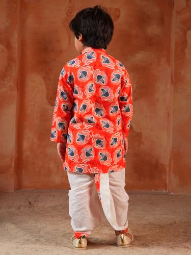 Image of AJ DEZINES Kids Ethnic Wear Pure Cotton Dhoti Kurta Set For Boys