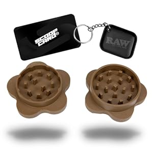 RAW Gripper Grinder – Spice Mill – Medium Grind V2 + RAW Tiny Matte Black Murder’d Tray KeyChain – Unique Collectible