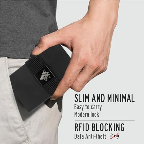 Slim Modern Minimalist Wallet RFID Blocking Metal Credit Card Case Wallet for Men, Pop Up Safecard Mens Wallet (Army Green)3