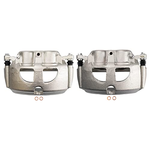 Image of TRQ Rear Brake Caliper Set Zinc Coated Brackets Hardware Compatible with 2009-2010 Dodge Ram 3500 2011-2018 Ram 3500
