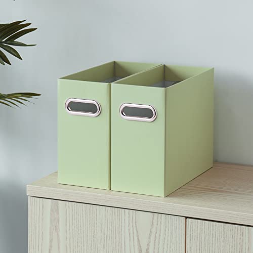 Oterri Cardboard File Organizer Box for Hanging File Folders Letter Size,File Box for Computer Desk,File Cabinet,Working Home,Office,Classroom (Green, Letter Size - 6 Packs) - Thumbnail 7