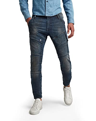 [ジースターロゥ] ジーンズ メンズ スキニー ストレッチ ネイビー Airblaze 3D Skinny D16129-C051-B824-W27/L32