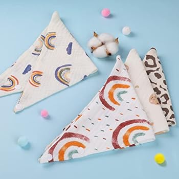 CuteOn Baby Kwijl slabbetjes, uniseks, 3-pack absorberend katoen