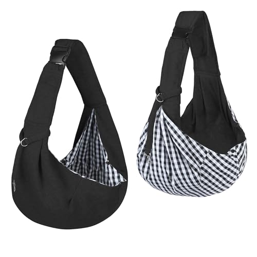 Tragetuch Hund, Hundetragetasche Kleiner Hund, Hundetasche bis 7 kg, Welpen Tragetuch für Hunde und Katzen Spaziergänge und Aktivitäten im Freien (A)