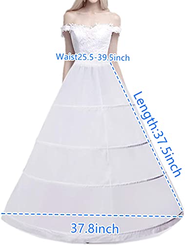 Women's Petticoat 4/6 Hoop A-Line Underskirt Crinoline Floor Length Wedding Ball Gown2