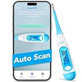 Easy@Home Termómetro basal digital Medir TBC Restrear la ovulación Predecir la fertiliadad con Aplicación Premom Español 1/100 Grados de alta precisión Pantalla LCD con retroiluminación sin Bluetooth