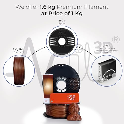 Image of NFIL3D 1KG Net PETG+ Beaming Bronze 3D Printer Filament | Filaments for 3D Printer| 1.75mm| Accuracy - + /- 0.015mm | 1000g 3D Filament, 250g Spool & 350g Packaging Weight (Total Weight 1.6KG)