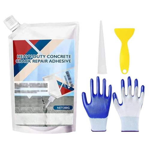 Pegamento reparador de grietas para hormigón de alto rendimiento | 200 ml de placa de hormigón agrietado de reparación, resistente al agua para grietas de hormigón al aire libre para piedra, ladrillo