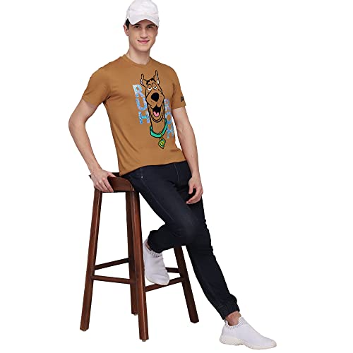 Image of Free Authority Mickey & Friends Printed Regular Fit Green Cotton Men's T-Shirt