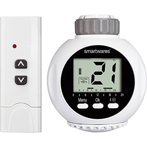 Smartwares SmartHome Drahtloses Heizkörperthermostat und 1x Fernbedienung 1Kanal, SHS- 53000