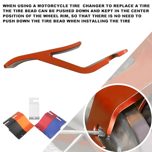 Image of Motorcycle Repair Tire Bead Installation Assistance Tools,Dirt Bike Off-Road Tire Removal Install Assistance Changer Tool for CRF CR KXF KX YZF YZ RM RMZ DRZ EXC SXF XCF EXCF XCW(Orange)
